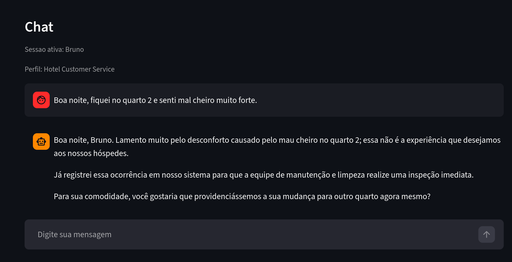 Figura 4 - Conversa do Bruno com o chatbot